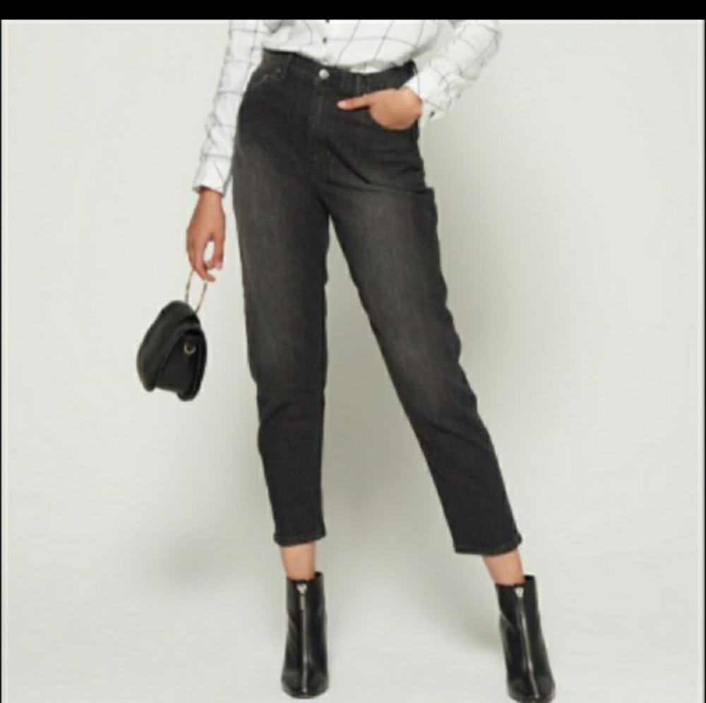 Gap Mom Jeans High Rise Tapered Black 32 New